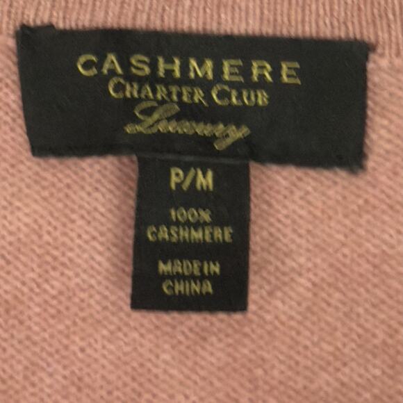 Charter Club 100% Cashmere Sweater P/M Pink V-Neck Soft Luxury Pullover - Picture 2 of 7